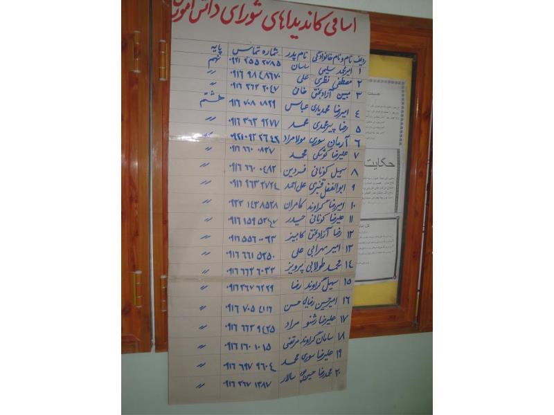 انتخابات شورای دانش آموزی مدرسه شاهد